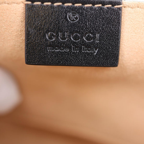 GUCCI GG Marmont Mini Canvas Leather Shoulder Bag Beige 446744