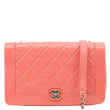 CHANEL Bi Vintage Full Flap Medium Quilted Crumpled Leather Crossbody Bag Pink