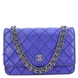 CHANEL Fancy CC Quilted Calfskin Leather Wallet On Chain Bag Royal Blue