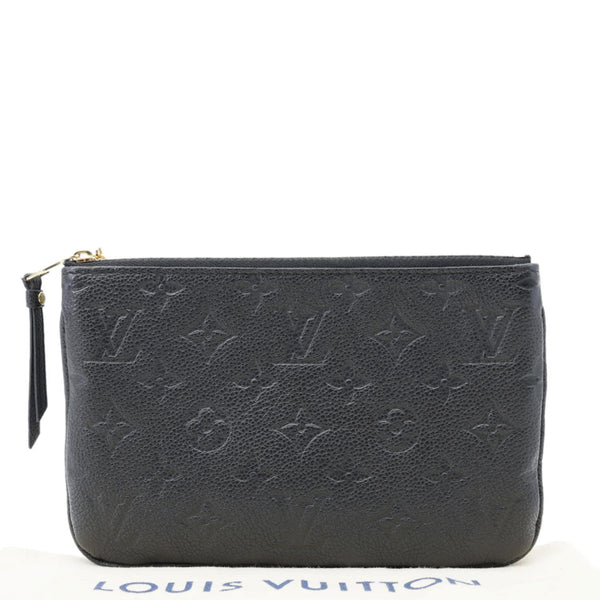 LOUIS VUITTON Double Zip Pochette Monogram Empreinte Pouch Black