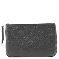 LOUIS VUITTON Double Zip Pochette Monogram Empreinte Pouch Black