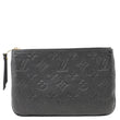 LOUIS VUITTON Double Zip Pochette Monogram Empreinte Pouch Black