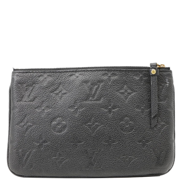 LOUIS VUITTON Double Zip Pochette Monogram Empreinte Pouch Black