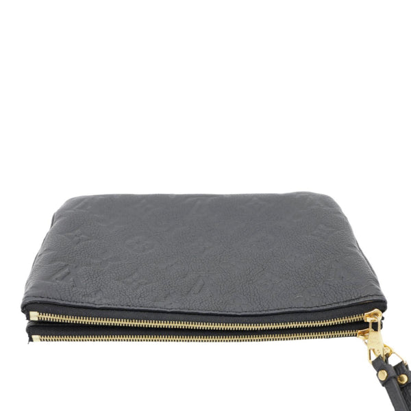LOUIS VUITTON Double Zip Pochette Monogram Empreinte Pouch Black