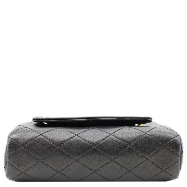 YVES SAINT LAURENT Monogram Nolita Mini Lambskin Leather Shoulder Bag Black