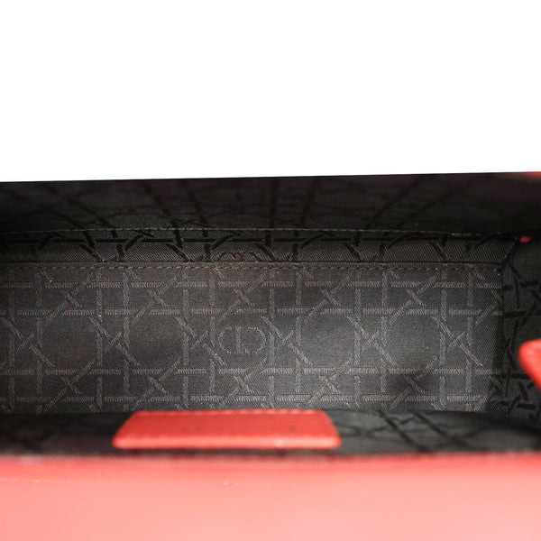 CHRISTIAN DIOR Lady Dior My ABCDior Small Cannage Leather Shoulder Bag Red