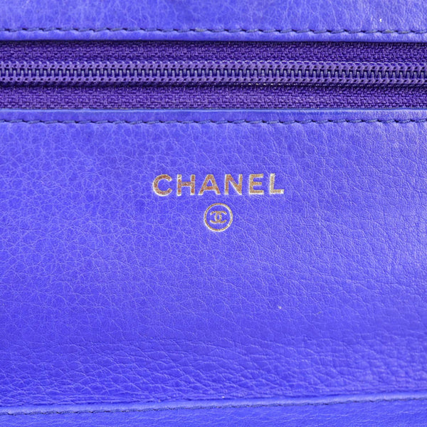 CHANEL Fancy CC Quilted Calfskin Leather Wallet On Chain Bag Royal Blue