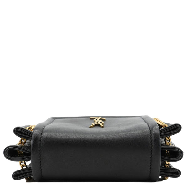 YVES SAINT LAURENT Monogram Nolita Mini Lambskin Leather Shoulder Bag Black