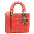 CHRISTIAN DIOR Lady Dior My ABCDior Small Cannage Leather Shoulder Bag Red