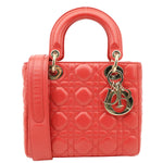 CHRISTIAN DIOR Lady Dior My ABCDior Small Cannage Leather Shoulder Bag Red