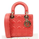 CHRISTIAN DIOR Lady Dior My ABCDior Small Cannage Leather Shoulder Bag Red