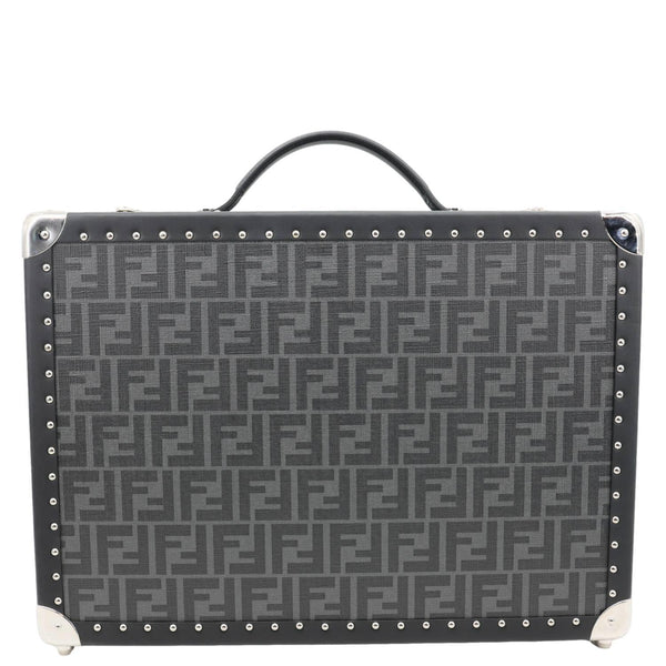 FENDI FF Logo Medium Zucca Canvas Rigid Suitcase Grey