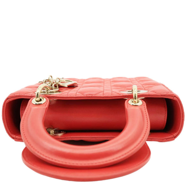 CHRISTIAN DIOR Lady Dior My ABCDior Small Cannage Leather Shoulder Bag Red