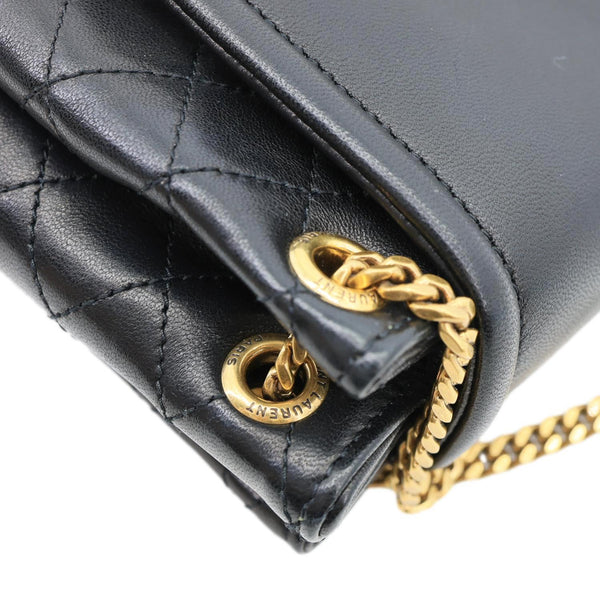 YVES SAINT LAURENT Monogram Nolita Mini Lambskin Leather Shoulder Bag Black