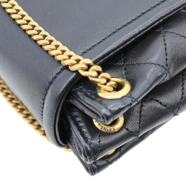 YVES SAINT LAURENT Monogram Nolita Mini Lambskin Leather Shoulder Bag Black