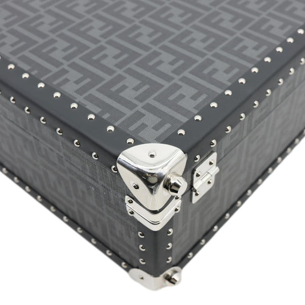 FENDI FF Logo Medium Zucca Canvas Rigid Suitcase Grey