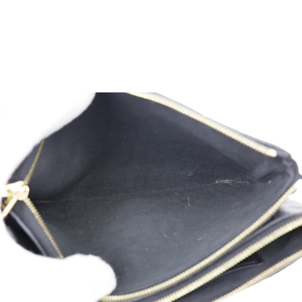 LOUIS VUITTON Double Zip Pochette Monogram Empreinte Pouch Black