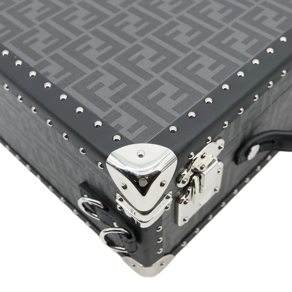 FENDI FF Logo Medium Zucca Canvas Rigid Suitcase Grey