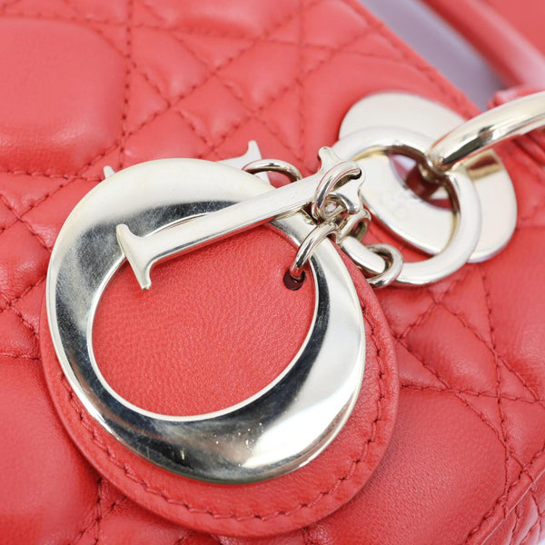 CHRISTIAN DIOR Lady Dior My ABCDior Small Cannage Leather Shoulder Bag Red