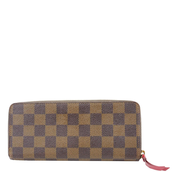 LOUIS VUITTON Clemence Damier Ebene Zippy Wallet Brown