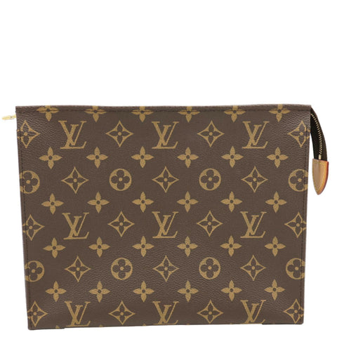 LOUIS VUITTON Toiletry Pouch 26 Monogram Canvas Clutch Brown