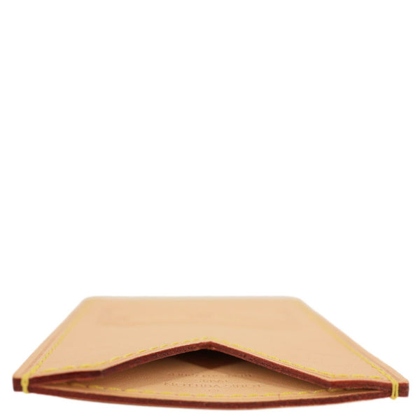 LOUIS VUITTON Voyages Vachetta Leather Card Holder Tan