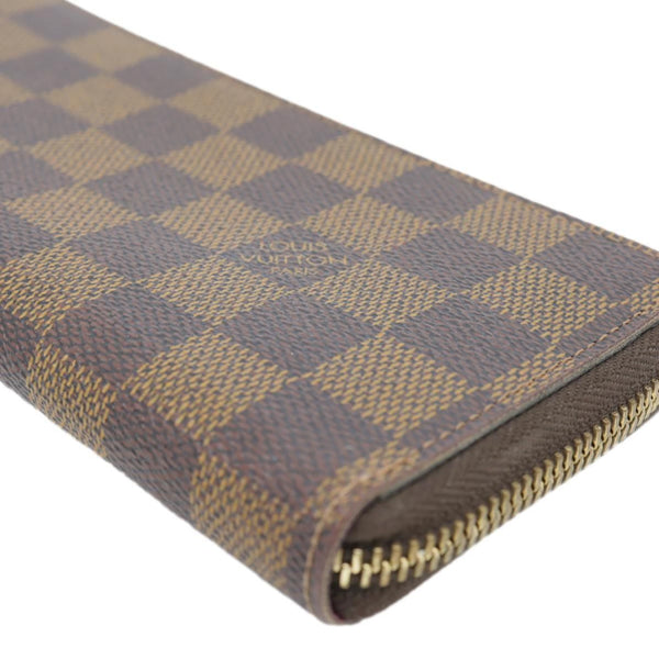LOUIS VUITTON Clemence Damier Ebene Zippy Wallet Brown