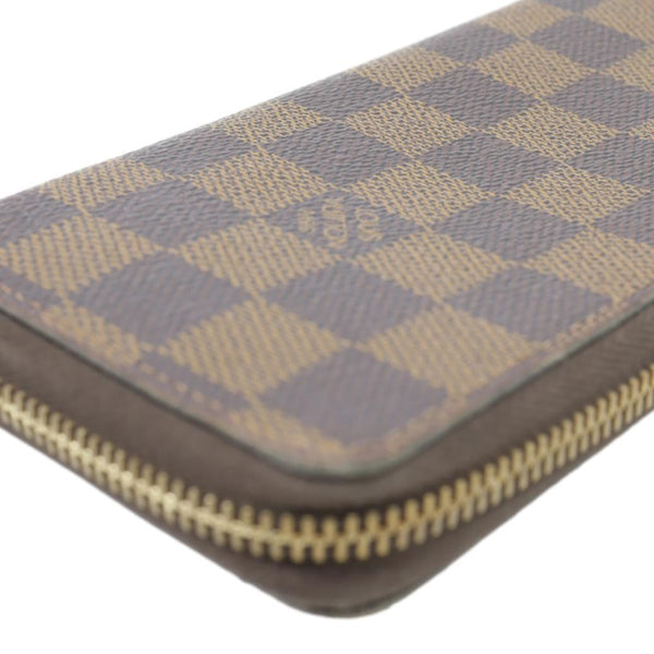LOUIS VUITTON Clemence Damier Ebene Zippy Wallet Brown