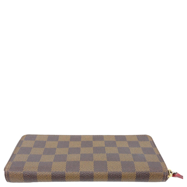 LOUIS VUITTON Clemence Damier Ebene Zippy Wallet Brown