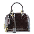 LOUIS VUITTON Alma BB Vernis Leather Satchel Crossbody Bag Amarante