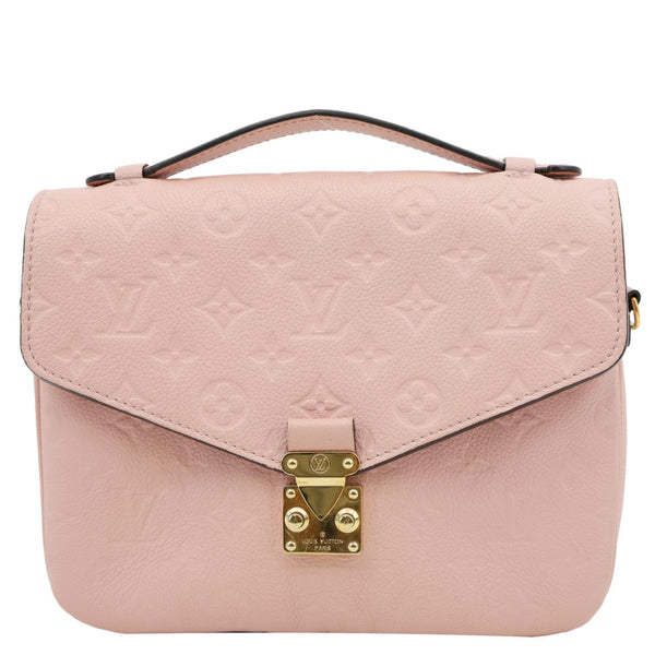 LOUIS VUITTON Metis Pochette Monogram Empreinte Leather Crossbody Bag Pink
