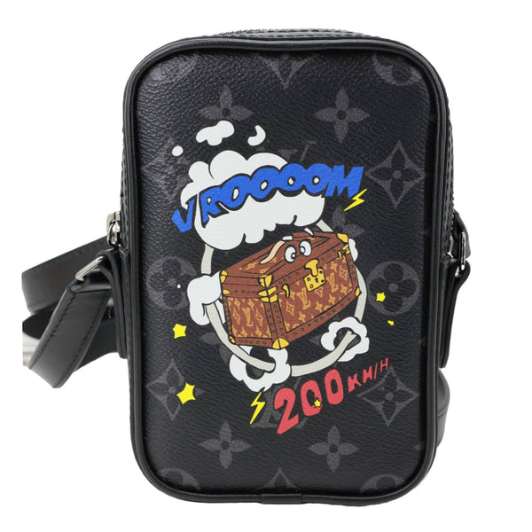 LOUIS VUITTON Danube PPM Comic Trunk Printed Monogram Eclipse Canvas Shoulder Bag Black