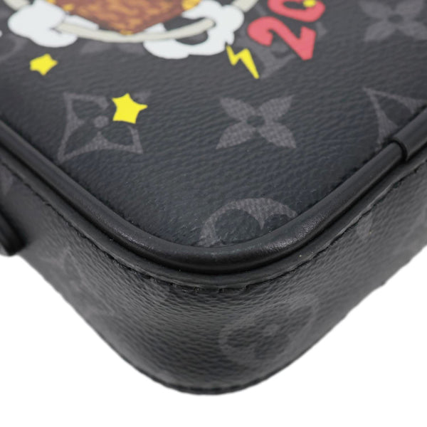 LOUIS VUITTON Danube PPM Comic Trunk Printed Monogram Eclipse Canvas Shoulder Bag Black