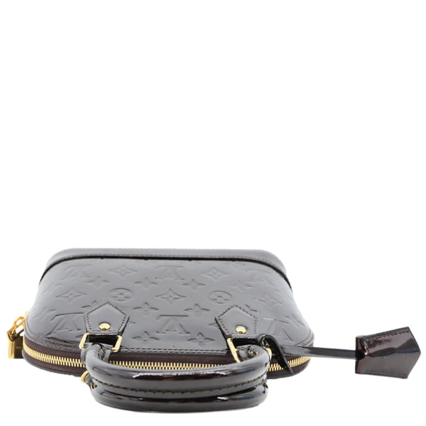 LOUIS VUITTON Alma BB Vernis Leather Satchel Crossbody Bag Amarante