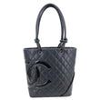 CHANEL Cambon Ligne Quilted Calfskin Leather Tote Bag Black