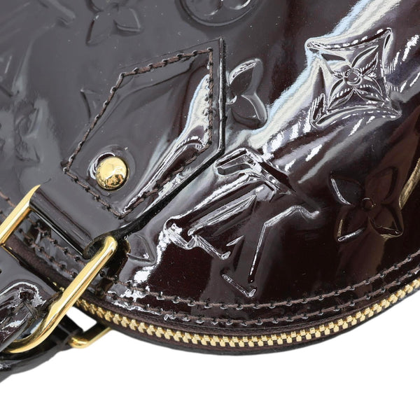 LOUIS VUITTON Alma BB Vernis Leather Satchel Crossbody Bag Amarante