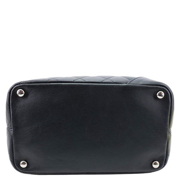 CHANEL Cambon Ligne Quilted Calfskin Leather Tote Bag Black