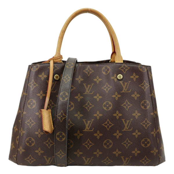 LOUIS VUITTON Montaigne MM Monogram Canvas Shoulder Bag Brown