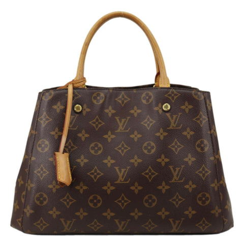 LOUIS VUITTON Montaigne MM Monogram Canvas Shoulder Bag Brown