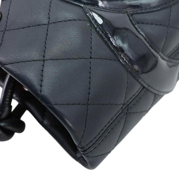CHANEL Cambon Ligne Quilted Calfskin Leather Tote Bag Black