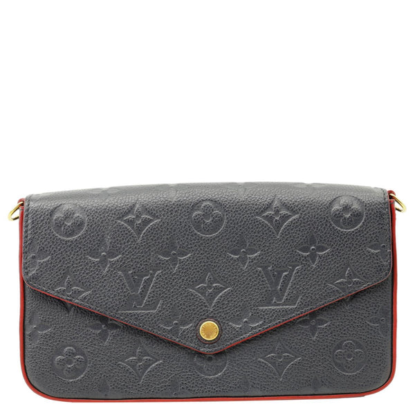 LOUIS VUITTON Felicie Pochette Monogram Empreinte Crossbody Bag Navy Blue