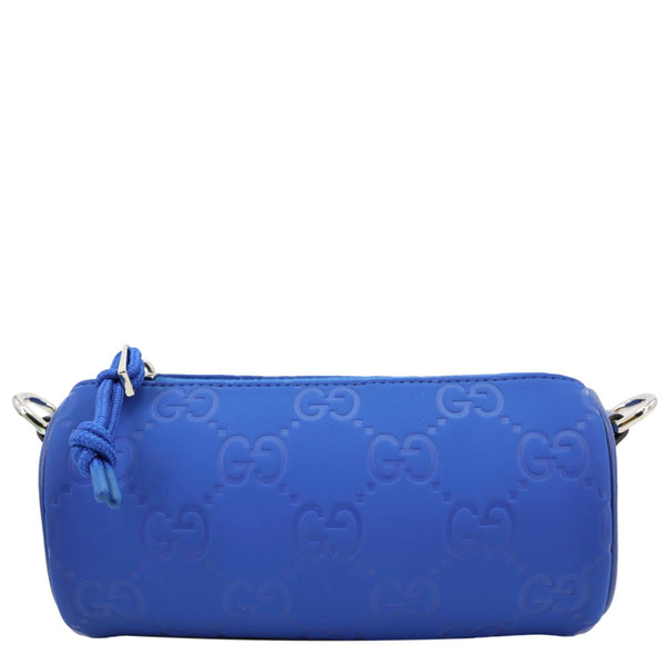 GUCCI Edge Cylinder Mini GG Matte Rubber Fabric Shoulder Bag Blue 834248