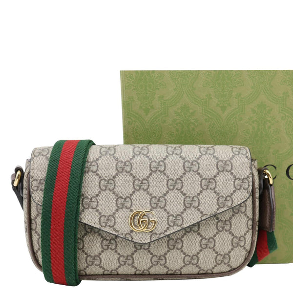 GUCCI Ophidia Pochette GG Supreme Canvas Shoulder Bag Beige 764961