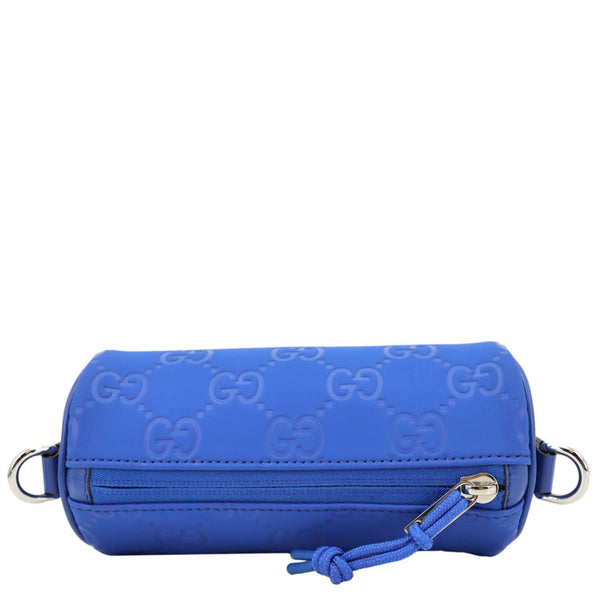 GUCCI Edge Cylinder Mini GG Matte Rubber Fabric Shoulder Bag Blue 834248