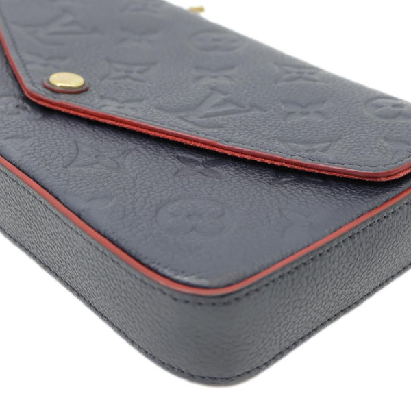 LOUIS VUITTON Felicie Pochette Monogram Empreinte Crossbody Bag Navy Blue