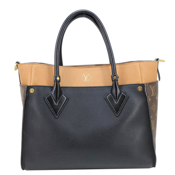 LOUIS VUITTON On My Side MM Monogram Canvas Leather Shoulder Bag Black