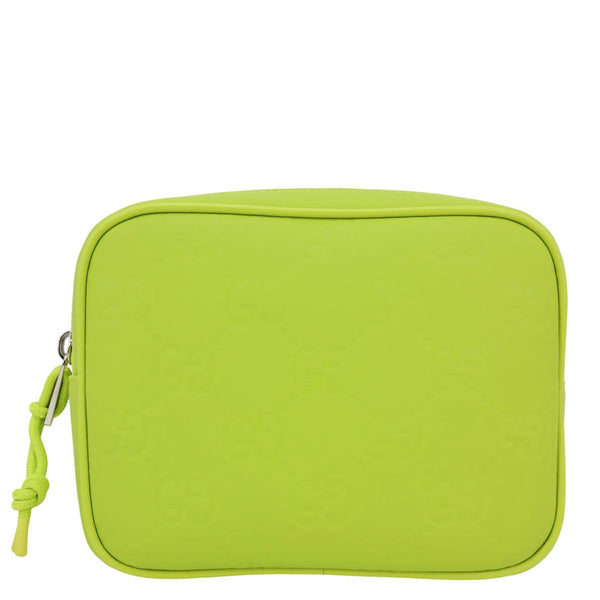 GUCCI Edge Mini GG Rubber Effect Crossbody Bag Green 834246