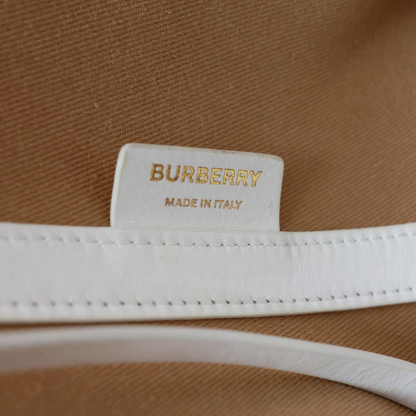 BURBERRY London Medium Vintage Check Canvas Tote Bag White