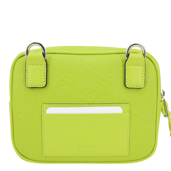 GUCCI Edge Mini GG Rubber Effect Crossbody Bag Green 834246