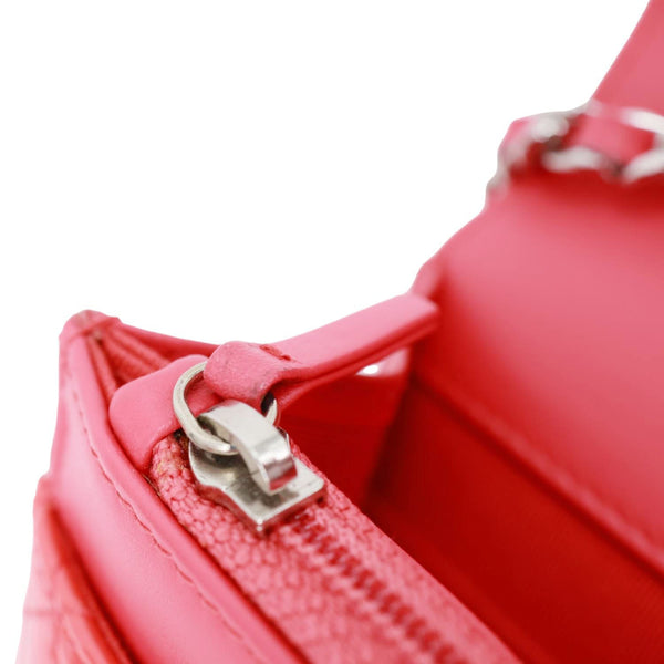 CHANEL WOC Quilted Patent Leather Crossbody Bag Pink